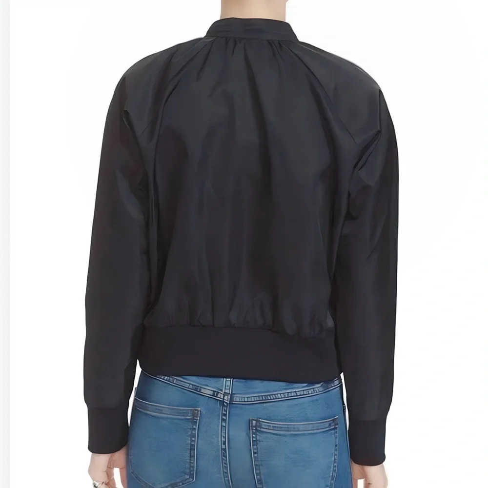 Free People ‘Midnight Bomber’ Full Zip Jacket in Black Size Medium - Picture 2 of 12